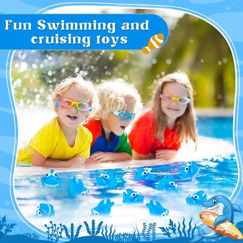 24 Pcs Bulk Rubber Sharks 2 Inches Rubber Squirting Sharks for Kids Cute Shark Party Favors Summer Bathtub Toy Squeezable and Squeak Shark Bath Toy for Swimming Pool Party Favor Bag Filler in Kuwait