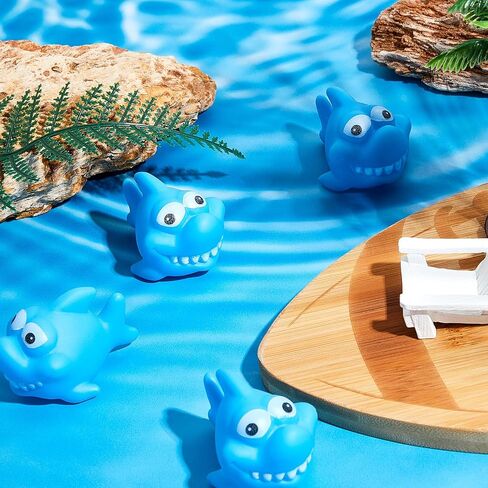 24 Pcs Bulk Rubber Sharks 2 Inches Rubber Squirting Sharks for Kids Cute Shark Party Favors Summer Bathtub Toy Squeezable and Squeak Shark Bath Toy for Swimming Pool Party Favor Bag Filler in Kuwait