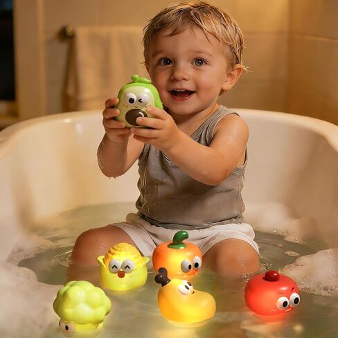 Light Up Bath Toys for Toddlers 1-3, No Hole Water Activated Sensory Bathtub Toys for Baby 12-18 Months, Floating Pool Toy Gifts for Kids Boys Girls Ages 1-5, 6 Pack in Kuwait