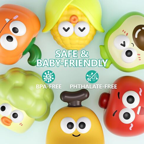 Light Up Bath Toys for Toddlers 1-3, No Hole Water Activated Sensory Bathtub Toys for Baby 12-18 Months, Floating Pool Toy Gifts for Kids Boys Girls Ages 1-5, 6 Pack in Kuwait