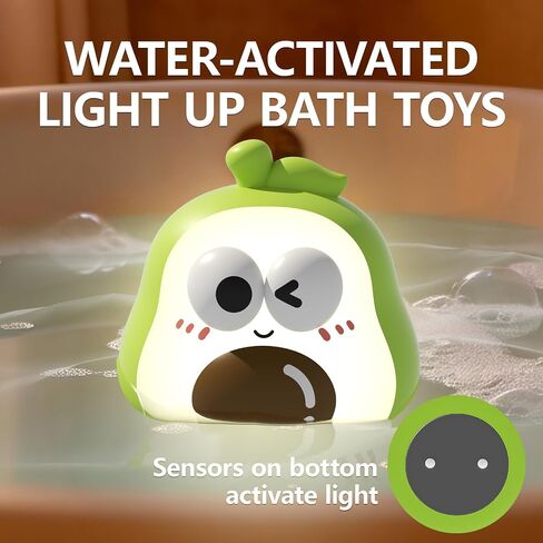 Light Up Bath Toys for Toddlers 1-3, No Hole Water Activated Sensory Bathtub Toys for Baby 12-18 Months, Floating Pool Toy Gifts for Kids Boys Girls Ages 1-5, 6 Pack in Kuwait