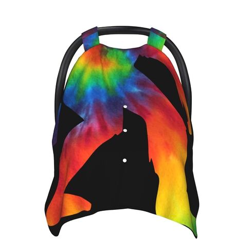 Sasquatch Bigfoot Tie Dye Baby Car Seat Cover & Breastfeeding Nursing Cover - Breathable Stretch Fabric Multi-Use Nursing Cover for Breastfeeding in Kuwait