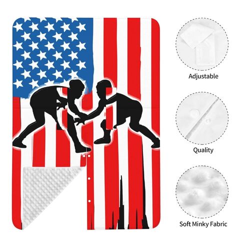 Wrestling U.S. Flag Baby Car Seat Cover & Breastfeeding Nursing Cover - Breathable Stretch Fabric Multi-Use Nursing Cover for Breastfeeding in Kuwait