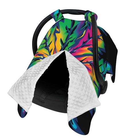 Tie Dye Pot Leaf Weeds Baby Car Seat Cover & Breastfeeding Nursing Cover - Breathable Stretch Fabric Multi-Use Nursing Cover for Breastfeeding in Kuwait