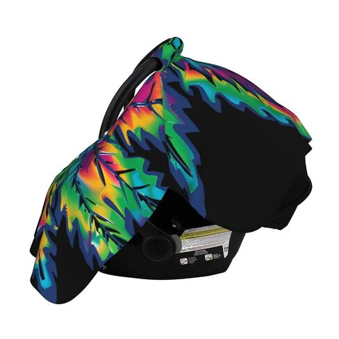 Tie Dye Pot Leaf Weeds Baby Car Seat Cover & Breastfeeding Nursing Cover - Breathable Stretch Fabric Multi-Use Nursing Cover for Breastfeeding in Kuwait