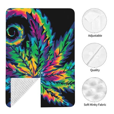 Tie Dye Pot Leaf Weeds Baby Car Seat Cover & Breastfeeding Nursing Cover - Breathable Stretch Fabric Multi-Use Nursing Cover for Breastfeeding in Kuwait
