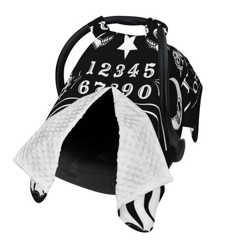 Skull Skeleton Witch Board Tarot Black Art Baby Car Seat Cover & Breastfeeding Nursing Cover - Breathable Stretch Fabric Multi-Use Nursing Cover for Breastfeeding in Kuwait