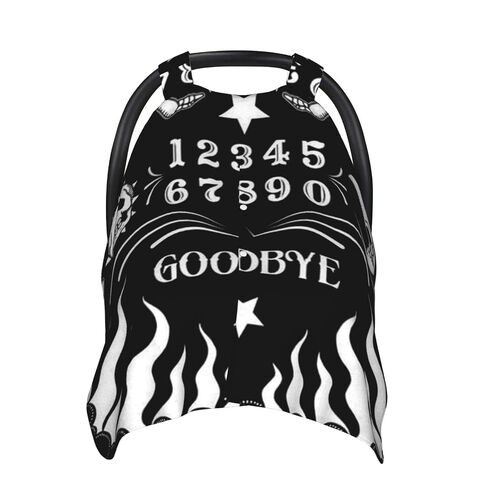 Skull Skeleton Witch Board Tarot Black Art Baby Car Seat Cover & Breastfeeding Nursing Cover - Breathable Stretch Fabric Multi-Use Nursing Cover for Breastfeeding in Kuwait
