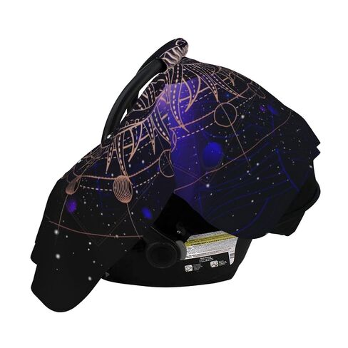 Sacred Geometric Symbol Purple Space Galaxy Stars Mystic Sun Moon Baby Car Seat Cover & Breastfeeding Nursing Cover - Breathable Stretch Fabric Multi-Use Nursing Cover for Breastfeeding in Kuwait