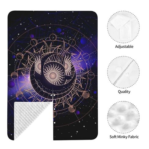 Sacred Geometric Symbol Purple Space Galaxy Stars Mystic Sun Moon Baby Car Seat Cover & Breastfeeding Nursing Cover - Breathable Stretch Fabric Multi-Use Nursing Cover for Breastfeeding in Kuwait