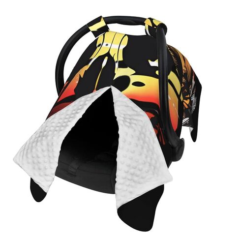 Sunset Palm Skull Baby Car Seat Cover & Breastfeeding Nursing Cover - Breathable Stretch Fabric Multi-Use Nursing Cover for Breastfeeding in Kuwait