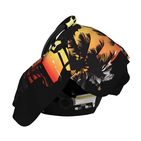 Sunset Palm Skull Baby Car Seat Cover & Breastfeeding Nursing Cover - Breathable Stretch Fabric Multi-Use Nursing Cover for Breastfeeding in Kuwait