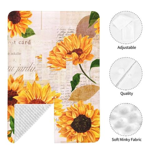 Retro Vintage Sunflowers Baby Car Seat Cover & Breastfeeding Nursing Cover - Breathable Stretch Fabric Multi-Use Nursing Cover for Breastfeeding in Kuwait