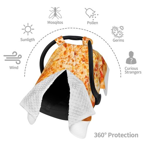 The Pizza Cheese Baby Car Seat Cover & Breastfeeding Nursing Cover - Breathable Stretch Fabric Multi-Use Nursing Cover for Breastfeeding in Kuwait