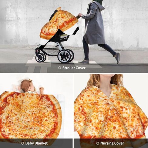 The Pizza Cheese Baby Car Seat Cover & Breastfeeding Nursing Cover - Breathable Stretch Fabric Multi-Use Nursing Cover for Breastfeeding in Kuwait