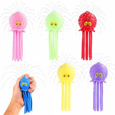 6pcs Octopus Water Balls, Funny Octopus Floating Pool Toys Novelty Sensory Squeeze Water Bomb Splash Balls Summer Swimming Pool Bath Toy for Kids (6 Colors) in Kuwait