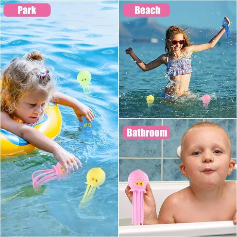 6pcs Octopus Water Balls, Funny Octopus Floating Pool Toys Novelty Sensory Squeeze Water Bomb Splash Balls Summer Swimming Pool Bath Toy for Kids (6 Colors) in Kuwait