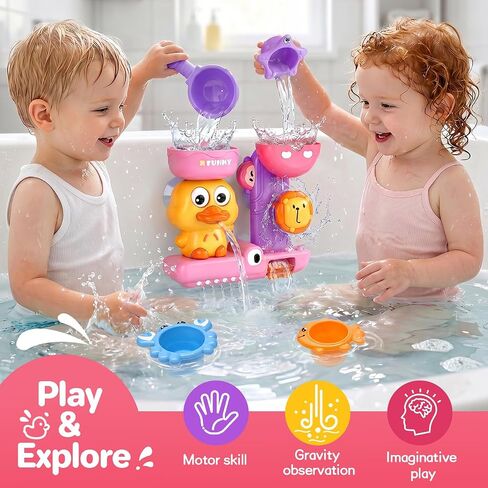 Bath Toys for Kids Ages 1-3, Toys for 1 2 3 Year Old Girl Gifts, Toddler Bath Toys for 2-4 Bathtub Pool Water Toys, 5 PCS in Kuwait
