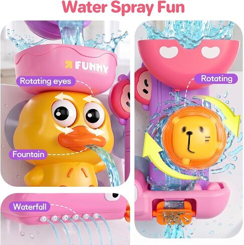 Bath Toys for Kids Ages 1-3, Toys for 1 2 3 Year Old Girl Gifts, Toddler Bath Toys for 2-4 Bathtub Pool Water Toys, 5 PCS in Kuwait