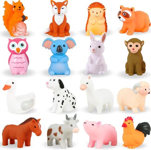 XY-WQ Bath Toys No Hole, for Infants 6-12& Toddlers 1-3, No Hole Bathtub Toys (Animal Ⅱ, 8 Pcs with Mesh Bag) in Kuwait