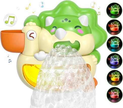 Lehoo Castle Bath Bubble Machine, Light Up & Musical Toddler Bath Toys | Automatic Bubble Maker for Bathtub, Dinosaur Bath Toys for Baby Boys Girls, 18M+ in Kuwait