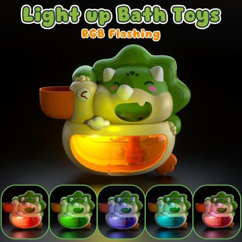 Lehoo Castle Bath Bubble Machine, Light Up & Musical Toddler Bath Toys | Automatic Bubble Maker for Bathtub, Dinosaur Bath Toys for Baby Boys Girls, 18M+ in Kuwait