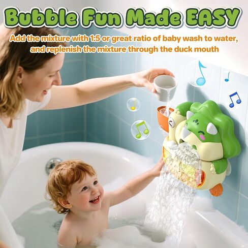 Lehoo Castle Bath Bubble Machine, Light Up & Musical Toddler Bath Toys | Automatic Bubble Maker for Bathtub, Dinosaur Bath Toys for Baby Boys Girls, 18M+ in Kuwait