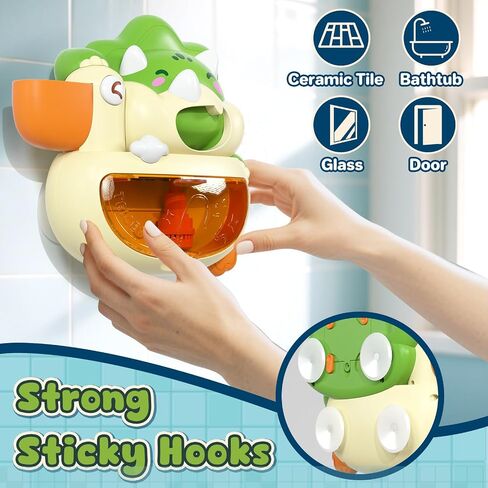 Lehoo Castle Bath Bubble Machine, Light Up & Musical Toddler Bath Toys | Automatic Bubble Maker for Bathtub, Dinosaur Bath Toys for Baby Boys Girls, 18M+ in Kuwait