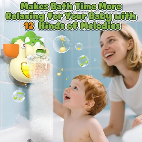 Lehoo Castle Bath Bubble Machine, Light Up & Musical Toddler Bath Toys | Automatic Bubble Maker for Bathtub, Dinosaur Bath Toys for Baby Boys Girls, 18M+ in Kuwait