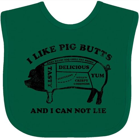 inktastic I Like Pig Butts Baby Bib in Kuwait