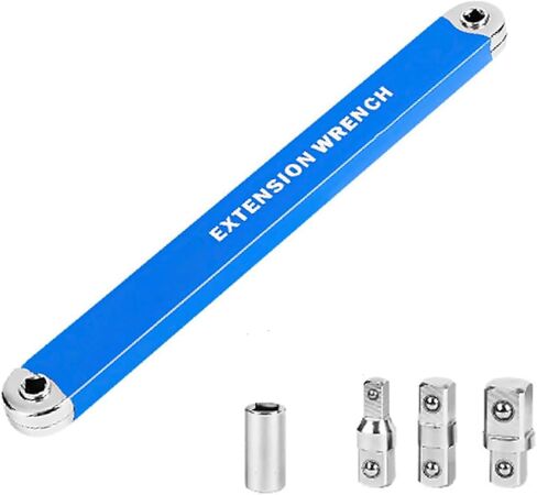 Gear Driven Extension Wrench– 15.4" Tight Reach Extension Tool with 1/2", 1/4", 3/8" Square Drive Adapters, Swing Arc Universal Impact Ready Extension Wrench for Auto Repair & Home Improve in Kuwait