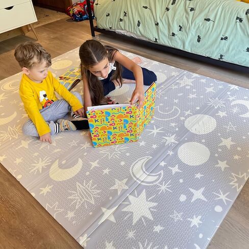 Miotetto Foldable Baby Play Mat – 78"x59" Non-Toxic, Reversible, Waterproof, Portable Baby Mat for Floor, Foam mat for Easy Storage & Travel, Large playmat for Kids, Floor mat for Any Playroom in Kuwait