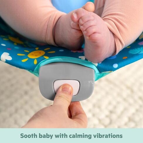 Bright Starts Disney Stitch Ohana Paradise Vibrating Baby Bouncer, Soothing Vibrations Infant Seat with 2 Sensory Toys, 0-6 Months in Kuwait