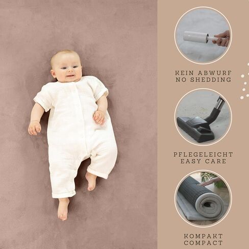 Hakuna Matte CloudSoft Baby Play Mat for Floor 60" x 80" Brown | Coral Velvet high-density foam Rug for Crawling & Cozy Play – Non-Slip, Water-Resistant, Easy-CareTummy Time Mat in Kuwait