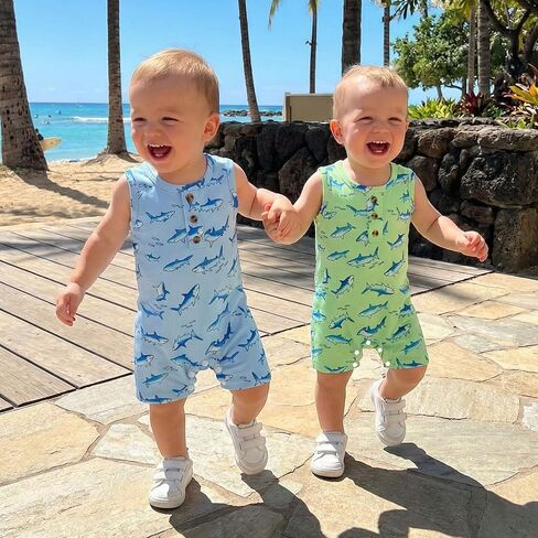 Newborn Baby Boy Romper Coming Home Outfit Summer Clothes 0-18M | Newborn Baby Boy Romper Coming Home Outfit Infant Sleeveless One Piece Jumpsuit Summer Clothes 0 3 6 12 18 Months in Kuwait