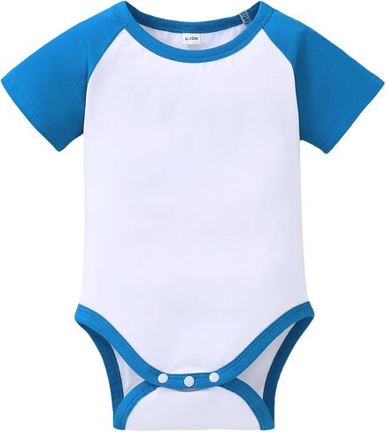 Magic Park 0-24M Baby Boys Raglan Bodysuit Short Sleeve Romper Infant Girls Raglan Baseball Jumpsuit in Kuwait