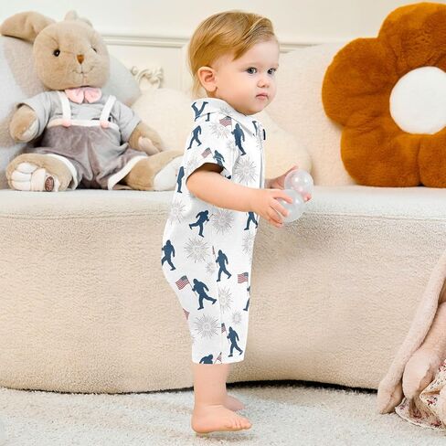 Baby Boys Romper Summer Polo Neck Short Sleeve Jumpsuits One Piece Cotton Clothes Outfits for Newborn Infant 0-24 Month in Kuwait