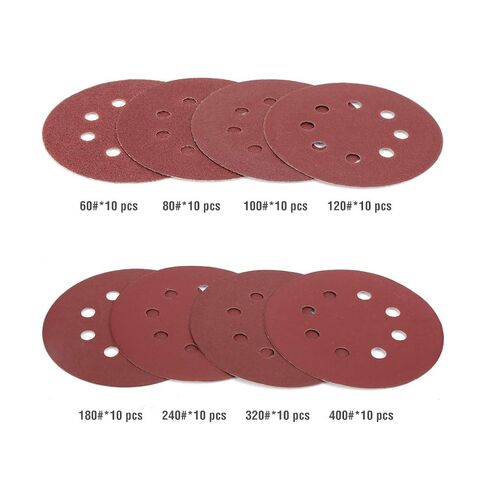 WORKPRO 80-Piece Sanding Disc Set，5-Inch 8-Hole Hook and Loop Sanding Discs, 60, 80, 100, 120, 180, 240, 320, 400 Grits Sandpaper for Random Orbital Sander(Not for Oscillating Tools or Mouse Sander) in Kuwait