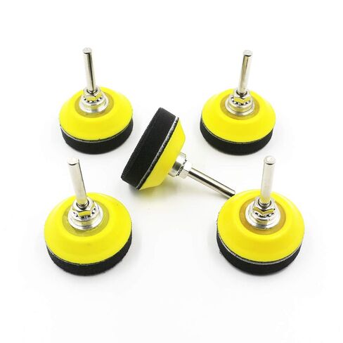 2 Inch (50mm) Hook and Loop Sanding Pad for Sanding Discs, 5 Pack | with 1/4 Inch Shank Drill Attachment and Soft Foam Layer Buffering Pad in Kuwait