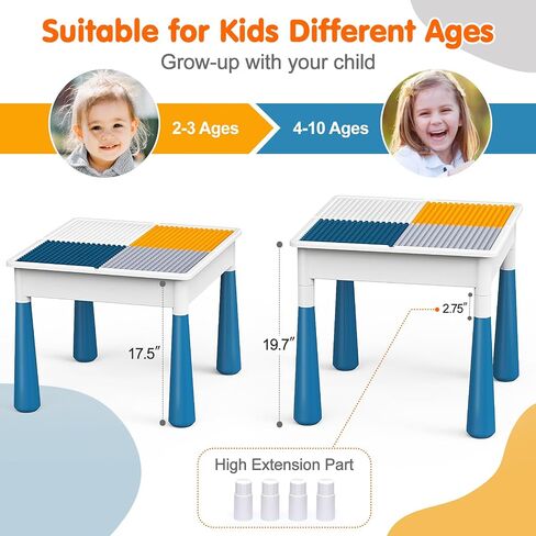 arscniek Toddler Activity Table & Chairs Set, 7-in-1 Kids Desk for Age 3-7 | Kids Activity Table & Chair Set with 152PCS Marble Run Blocks, Sand & Water Table, Learning Play Desk for Girls Boys Toddlers in Kuwait