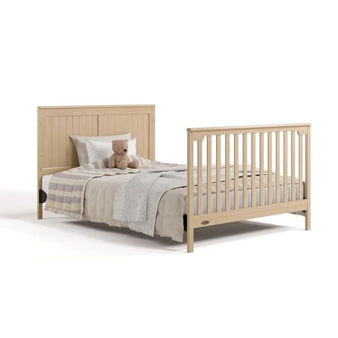 Graco Hadley 5-in-1 Convertible Crib with Drawer – GREENGUARD Gold Certified, Fits Standard Crib Mattress, Converts to Toddler Bed, Daybed and Full Bed, 4 Adjustable Mattress Heights (Driftwood) | GREENGUARD Gold Certified, Fits Standard Crib Mattress, Co in Kuwait