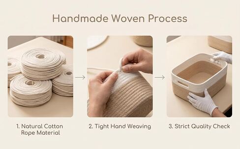 4 Pack Cotton Rope Storage Bins, 16x14x8 Inch Large Basket for Shelves, Closet, Nursery, Towels, Toys in Kuwait