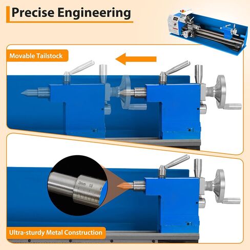 Mini Metal Lathe 8x30 Inch – 750w Powerful Motor, 0-2500 RPM Variable Speed, Precision Benchtop Lathe with 3-Jaw Chuck, Metal Gears & Accessory Tool Kit in Kuwait