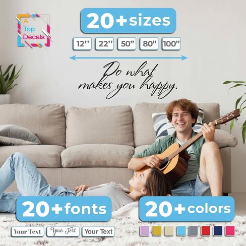 Custom Vinyl Wall Decal Letters, Personalized Large Quote Lettering Sticker | Design Your Own Quote for Walls, Mirrors, Doors, Windows, Home & Office. Waterproof, Any Font, Color, and Size. Made in USA. in Kuwait