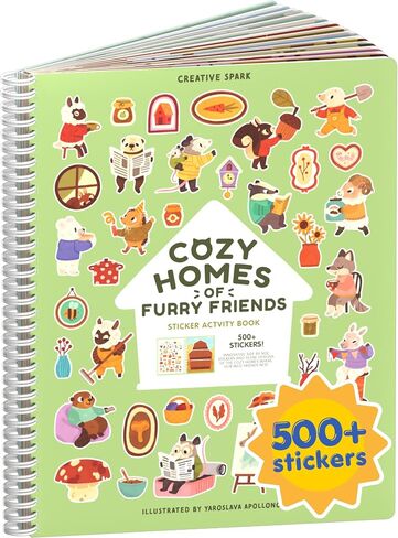 Animals Habitat 500+ Kids Sticker Book by Cupkin Toddler Airplane Travel Activity Coloring and Sticker Book, Road Trip Essentials, 12 Coloring Pages + 12 Scenes for Ages 2–8 Years in Kuwait
