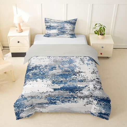 Feelyou Marble Duvet Cover Toddler Size Geometric Bedding Set for Boys Girls Gradient Comforter Cover Bedroom Decor 2Pcs No Comforter Zipper Closure with 1 Pillowcase in Kuwait