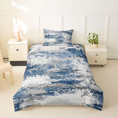 Feelyou Marble Duvet Cover Toddler Size Geometric Bedding Set for Boys Girls Gradient Comforter Cover Bedroom Decor 2Pcs No Comforter Zipper Closure with 1 Pillowcase in Kuwait