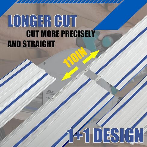 ACS430 55"Track Saw Guide Rail for ACS Series, 55" Extension Guide Rail Kit | Include 5m Splinter Guard and Connectors, for ACS Circular Track Saws, Perfect for Woodworking Longer Cuts, 2 Year Warranty in Saudi Arabia