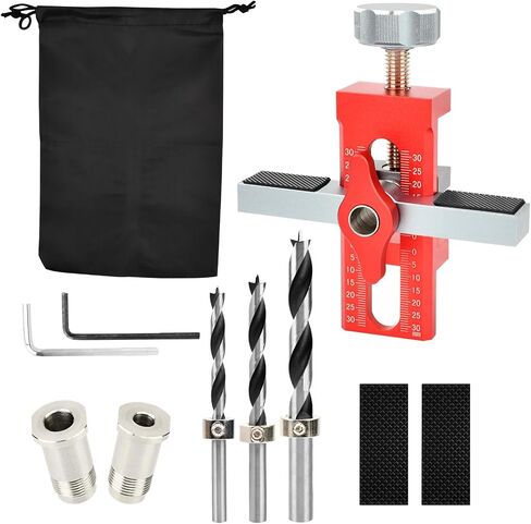 2-in-1 Cabinet Door Mounting Jig, Adjustable Cabinet Door Installation Positioner with 3 Drill Bits, DIY Locator Jig Tool for Most Cabinets Doors in Kuwait