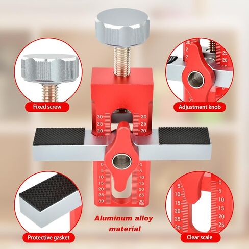 2-in-1 Cabinet Door Mounting Jig, Adjustable Cabinet Door Installation Positioner with 3 Drill Bits, DIY Locator Jig Tool for Most Cabinets Doors in Kuwait